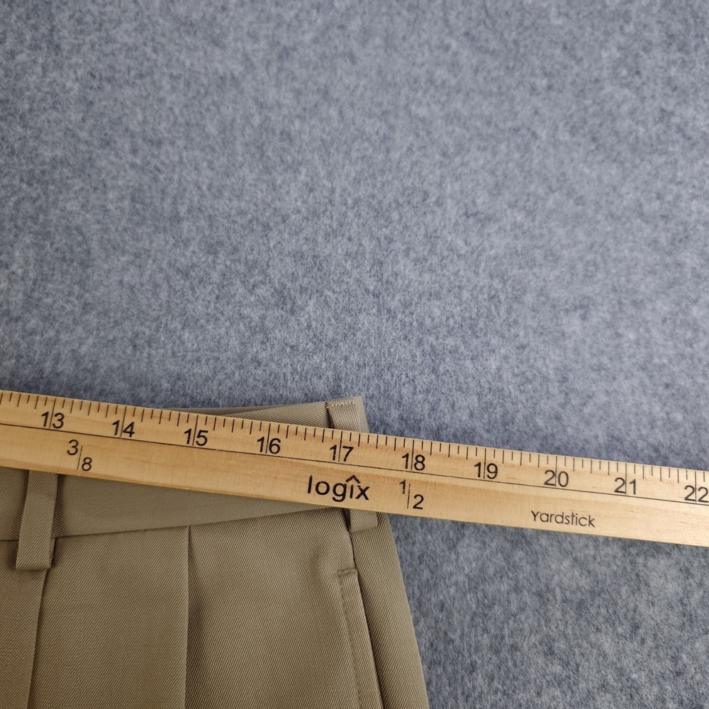 Brooks Brothers Madison Dress Pants Mens 35x32 Tan Pleated Cuffed 100% Wool - Picture 8 of 12